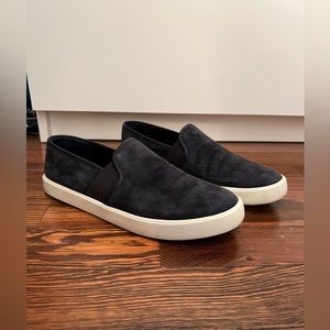 Vince Berlin Black/Midnight Blue Suede Slip-on Sneaker